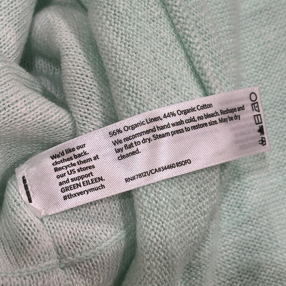 NWT Eileen Fisher organic linen/cotton round neck knit boxy top Sz L | $198 - Picture 13 of 13